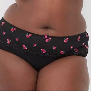 Pretty Cacique Black w/pink Floral Panties 18/20